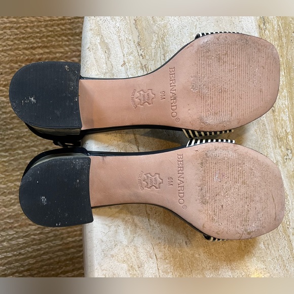 Bernardo Black & White Blythe Patent Leather Heeled Sandal Size 9 - Picture 10 of 10